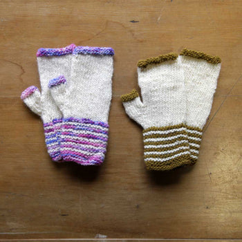 Mitón Adulto a palillos en lana de oveja