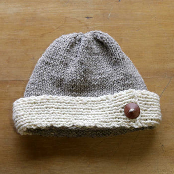 Gorro Dama tejido a palillo en lana de oveja