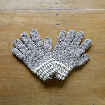 Guantes adulto tejido a palillo en lana de oveja