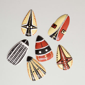 Imán Tallado Madera Máscara Selk'nam Ona