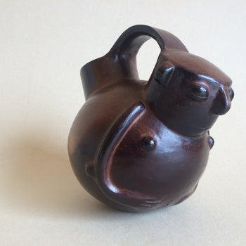 Reproducción Vasija Cerámica Abrazo Café