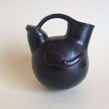 Reproducción Vasija Cerámica Rana Dos Patas Negro