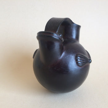 Reproducción Vasija Cerámica Rana Dos Patas Negro