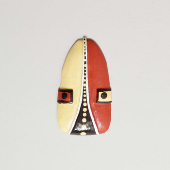 Imán Tallado Madera Máscara Selk'nam Ona