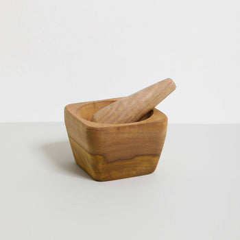 Mortero Tallado Madera Liquiñe El Cocimiento