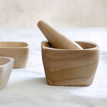 Mortero Tallado Madera Liquiñe El Cocimiento