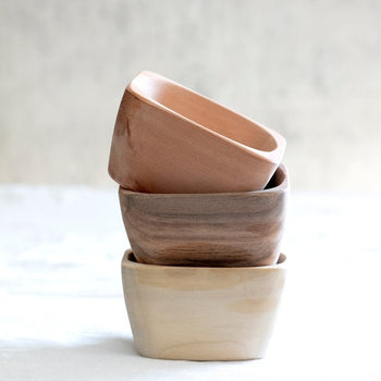 Set Tres Pocillos Madera Liquiñe El Cocimiento